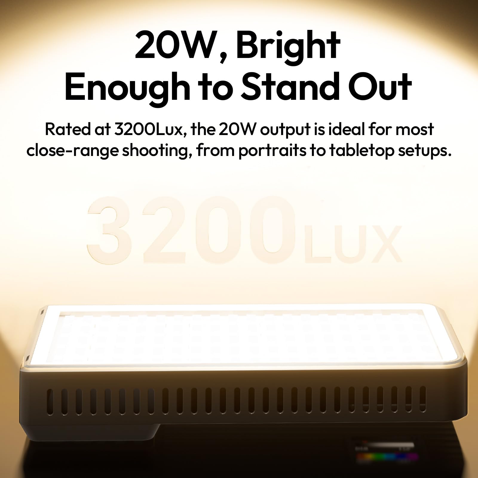 ULANZI K20 RGB Video Light, 20W Przenośny Panel Światła LED 0-360 w pełnym kolorze, CRI 95+ 1800-9000K 3300 mAh Akumulator LED Oświetlenie wideo Do Vlogowania, Fotografia