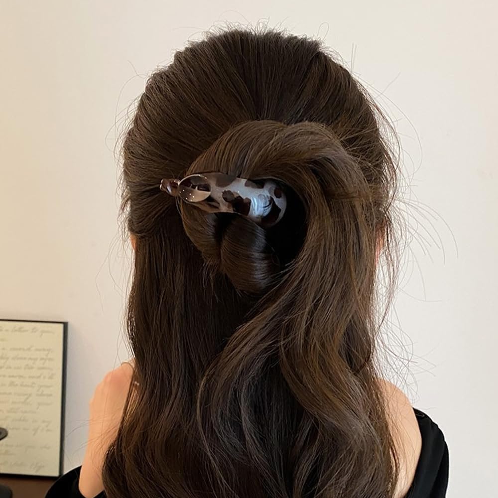 Melodio Fermagli per capelli a banana, 5 pezzi, antiscivolo, a tenuta forte, per coda di cavallo, accessori per capelli per la parte posteriore della testa (5 colori)