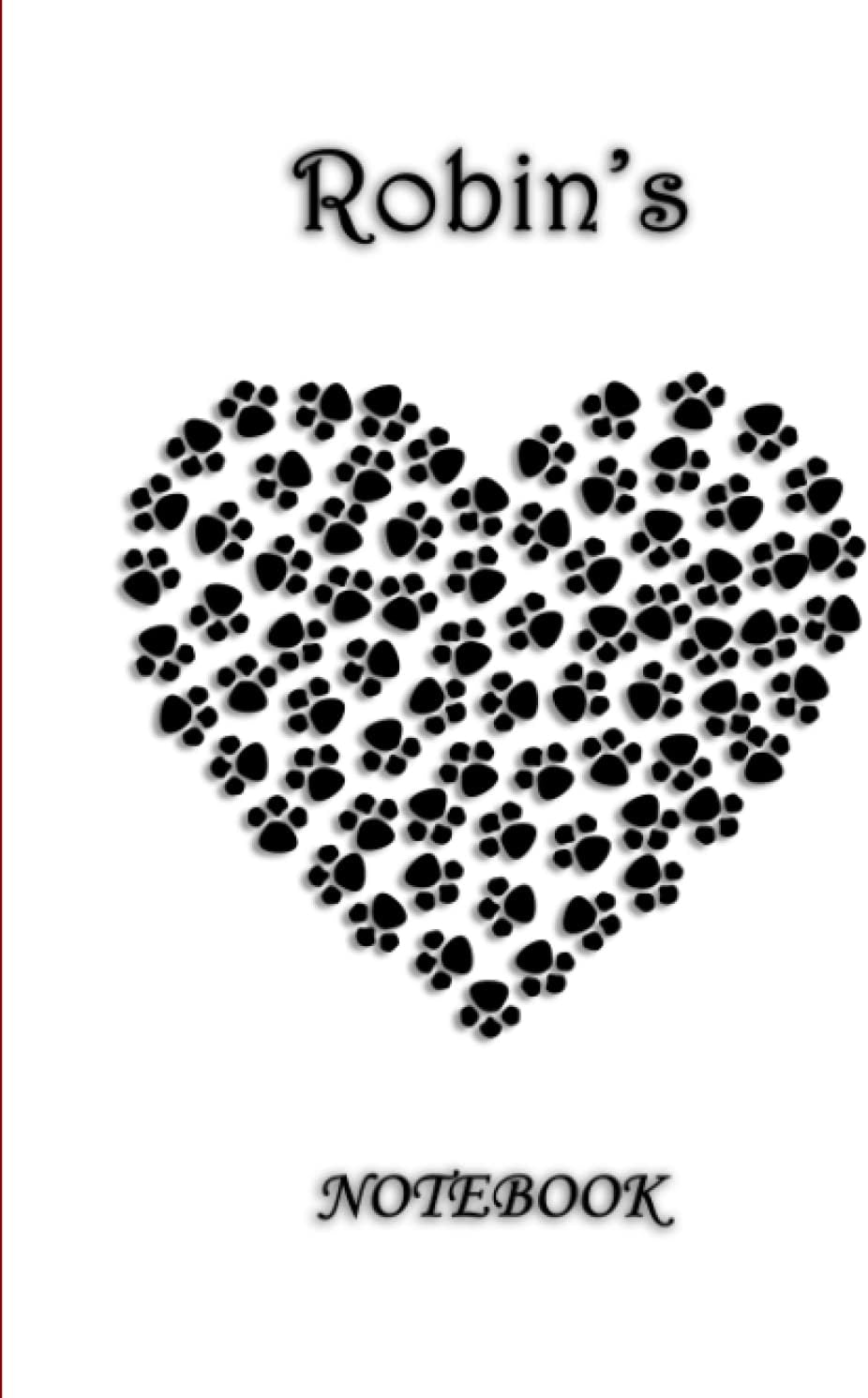 Robin's Notebook: Paw Print Heart Theme (HardCover)