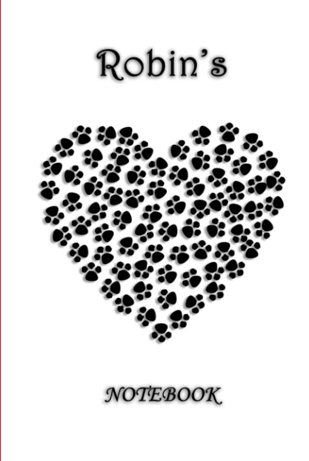 Robin's Notebook: Paw Print Heart Theme (HardCover)