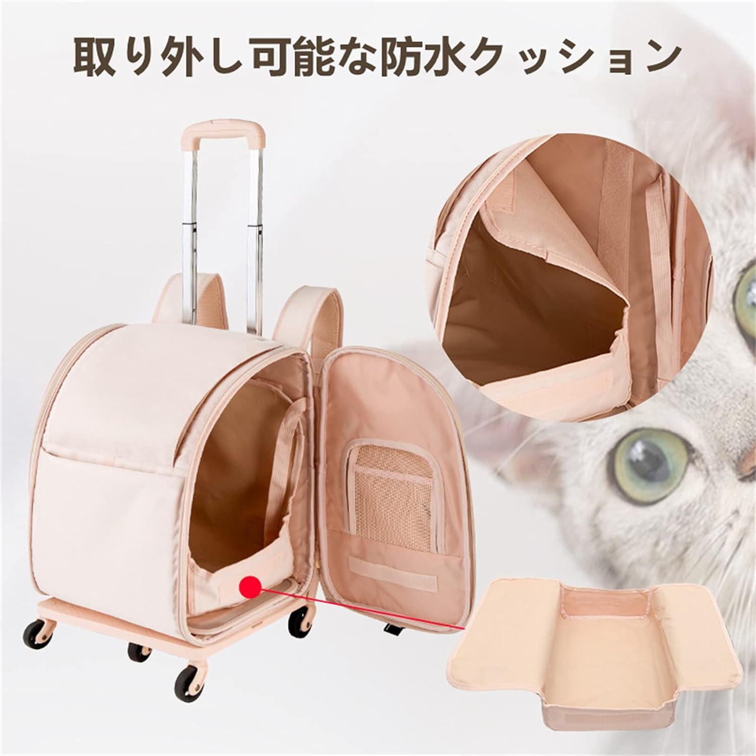 キャスター付きペット用キャリングバッグ、輸送ボックス、折りたたみ式、17kgを運ぶ、犬、猫、ペットバッグ、通気性、ポータブル、車内折 キャスター付きペット用キャリングバッグ 分離で使用可能 車内折りたたみ式、屋外で家に帰る小型および中型の犬と猫に適しています ペット  キャスター付きペット用キャリングバッグ、輸送ボックス、折りたたみ式、17kgを運ぶ、犬、猫、ペットバッグ、通気性、ポータブル ...