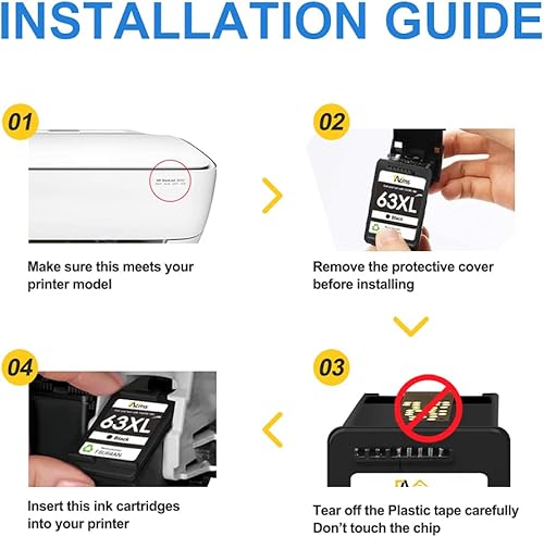 Miniatura 6 de Cartucho de tinta negro 63xl remanufacturado de repuesto para HP 63 63XL para HP OfficeJet 3830 5255 5258 Envy 4520 4512 4513 4516 DeskJet 1112 1110