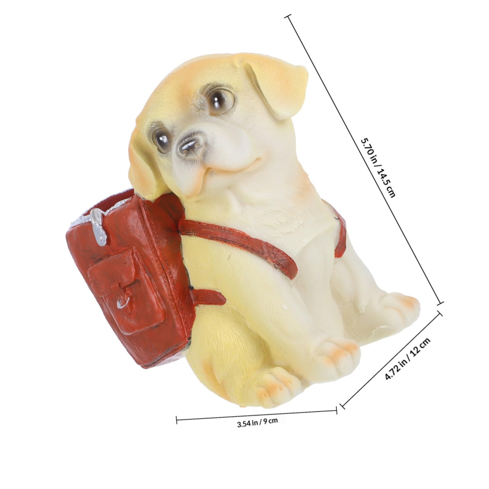 Yardwe Portapenne Decorazione Simpatica e Funzionale da Scrivania in Resina a Forma di Cane Marrone Compatto e Stabile Organizer per Ufficio o Dormitorio