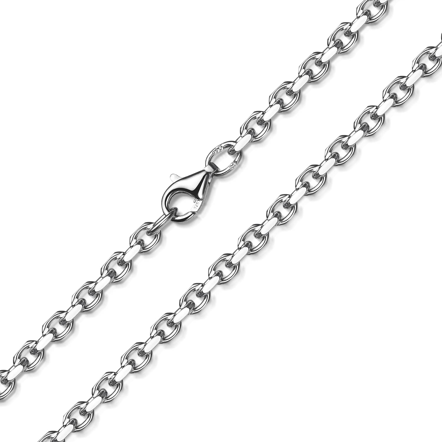 Herren Armband 925 Silber Ankerkette massiv 18-24cm 2,9mm SA-140 | Silberarmband aus 925 Sterling Silber rhodiniert und diamantiert in 18-24cm Made in Germany von MATERIA by Matthias Wagner