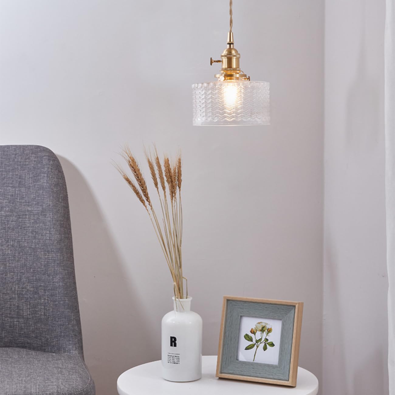 Theopractick Retro Glass Pendant Lights in Brass Finish - Image 4