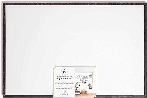 Miniatura 5 de U Brands Pizarra magnética de borrado en seco con marco de madera, suministros de oficina, 20 x 30 pulgadas