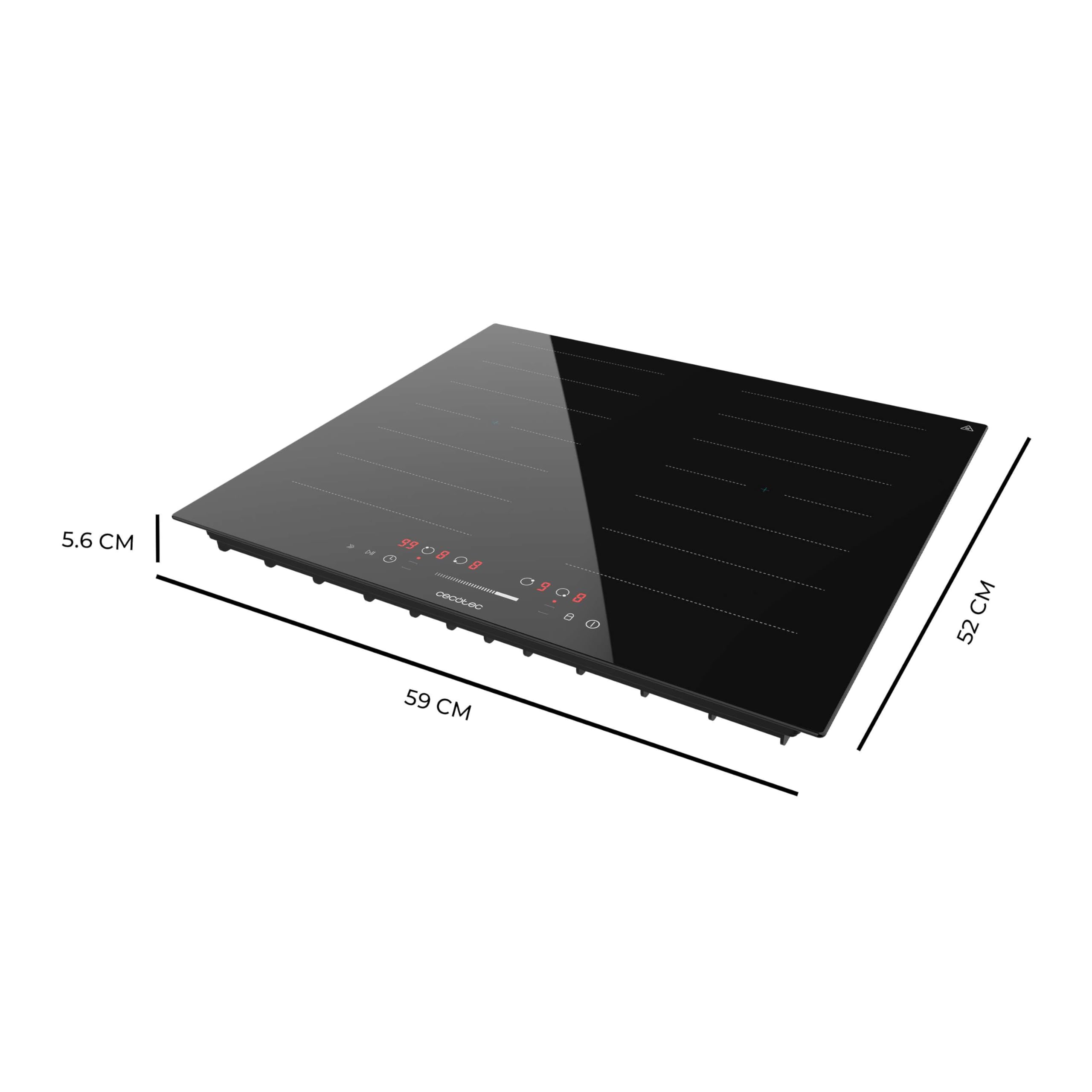 Cecotec Plaque à induction Bolero Squad I 4001 Flex. Plaque à induction avec zone flexible, puissance max. de 7200W, 9 niveaux, Touch Slider, Stop&Go, fonction Booster et sécurité enfants.