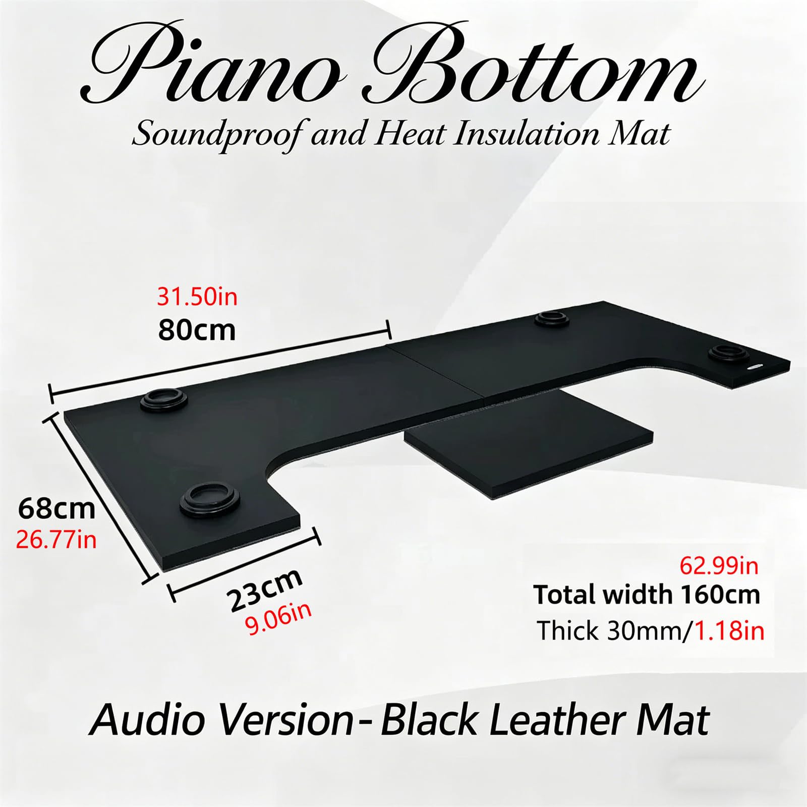 Tappeto insonorizzato per pianoforte, tappetino per pianoforte verticale, riduzione del rumore, antivibrazione, isolamento termico, a prova di umidità, antiscivolo