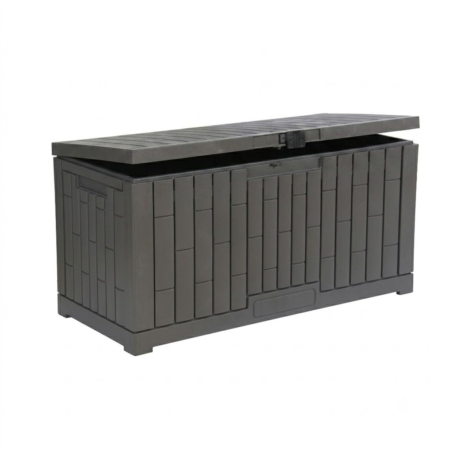 Skrzynia ogrodowa 450L XXL o wyglądzie plecionego rattanu, wodoodporne przechowywanie poduszek i basenów, zamykany, dekoracyjny kufer, anty-UV, 120 gal/450 l