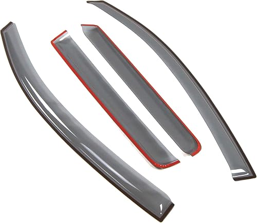 Miniatura 2 de Tuningpros LGWV2-320 - Compatible con Mitsubishi Endeavor 2004-2010, juego de 4 piezas de visera de ventana de montaje exterior, deflector protector