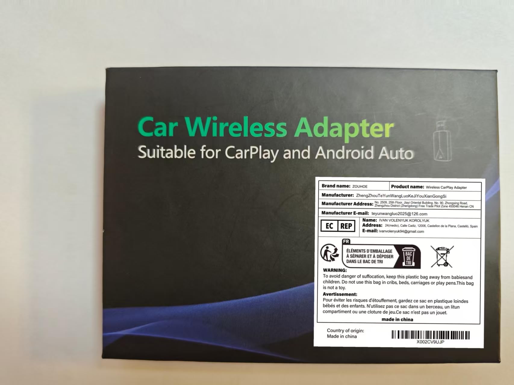Adaptador CarPlay Inalámbrico – Adaptador Android Auto Inalámbrico, Wi-Fi 5,8GHz Plug & Play, Mini y Estable, iOS 10+/Android 10+, Conexión Automática Rápida para Coches a Partir de 2016.(1 Piezas) — view 9