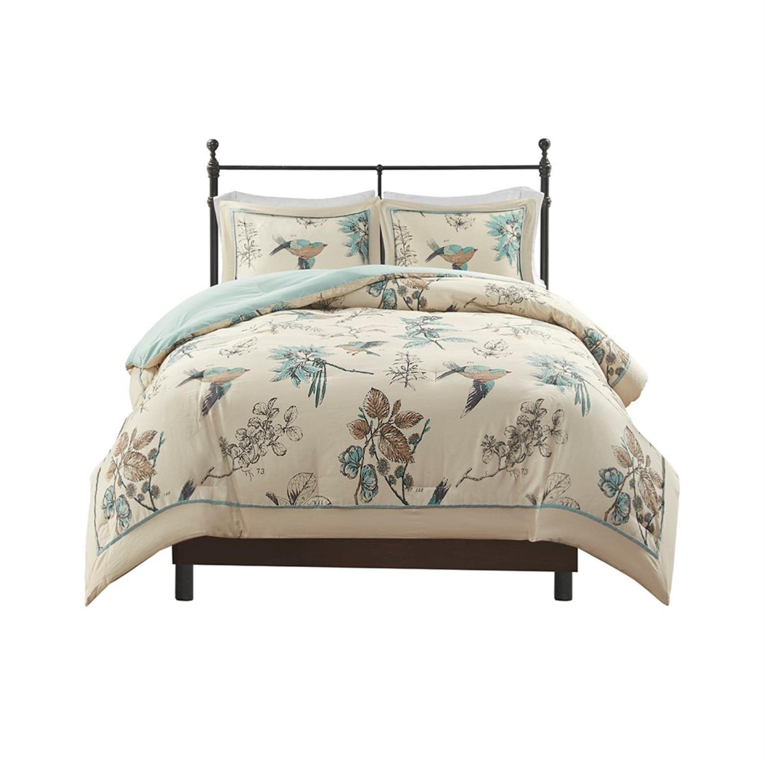 Madison Park Cotton Twill Printed Comforter Set with Beige Finish ZUL10-0016