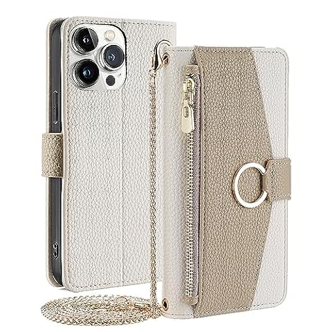CasurvivePro Magnetyczna torebka ze skóry PU, amortyzująca klapka, pasuje do iPhone 17 Pro Max/QQPP Max, portfel, uchwyt na telefon itp. - biała