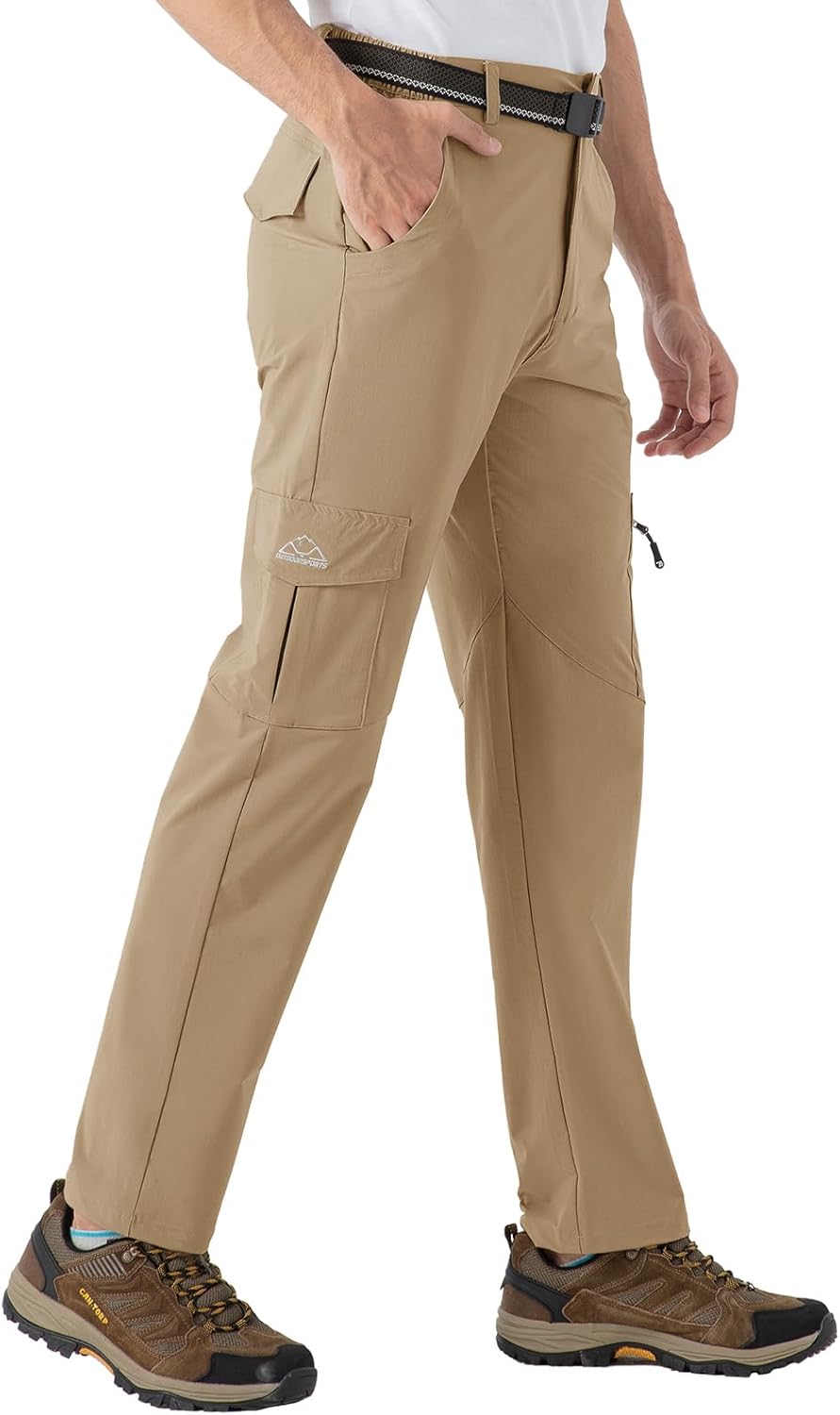 Rdruko Men's Hiking Pants Lightweight Quick Dry Water Resistant Outdoor Travel Work Fishing Pants 6 Pockets - Image 7