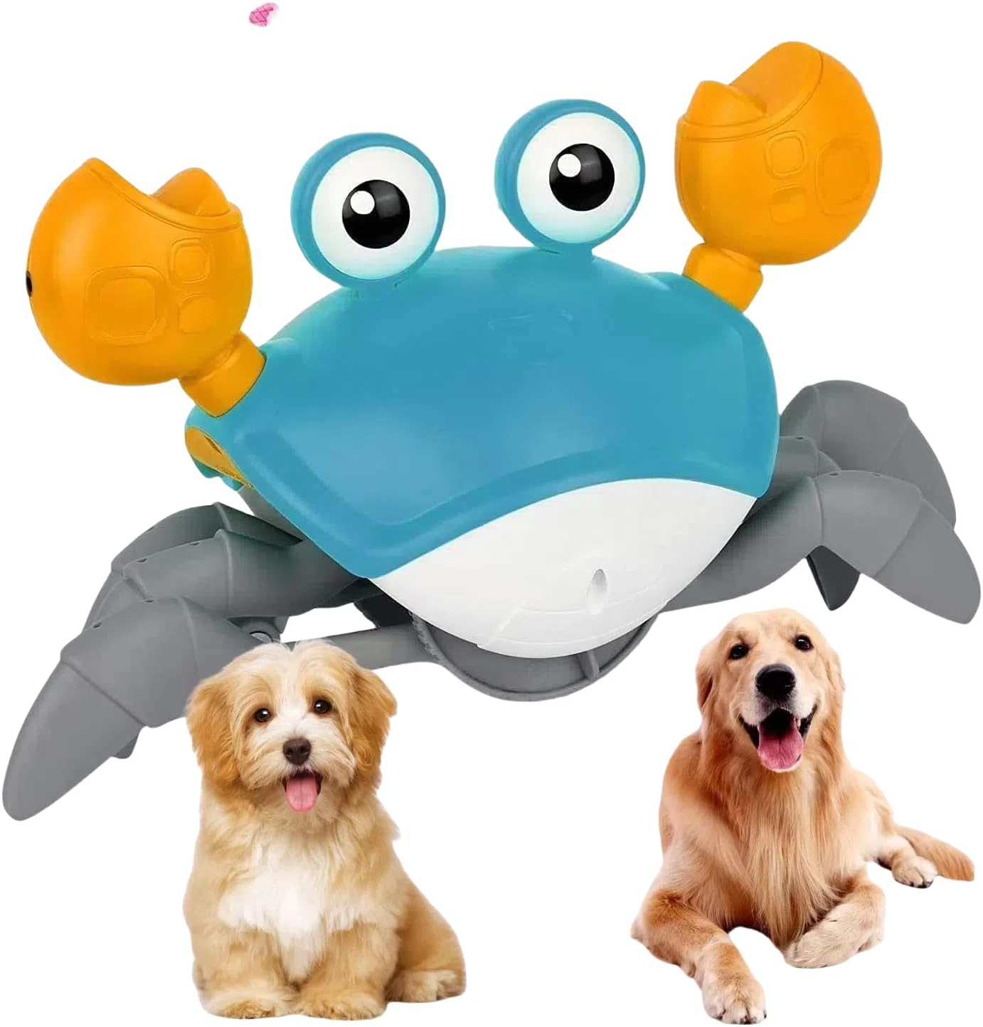 Crawling Crab Dog Toys with Obstacle Avoidance Sensor & Music Sounds, Lights for Dogs, Dancing Crab Toys Gifts for Puppy Small Medium