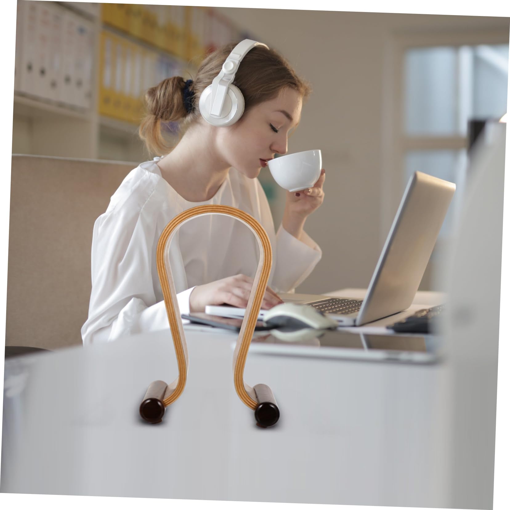 BESTonZON Soporte De Madera Colgador Auriculares Soporte De Escritorio Fácil De Usar