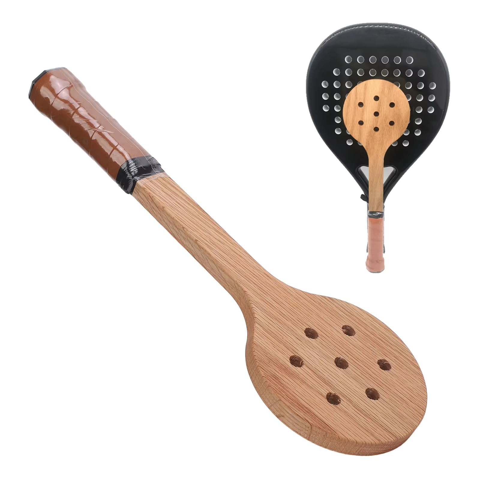 QWQJ Wood Tennis Spoon Sweet Trainer Tennis Racket, Tennis Pointers Spoon, Practice Batting Accurately Good Control Practice
