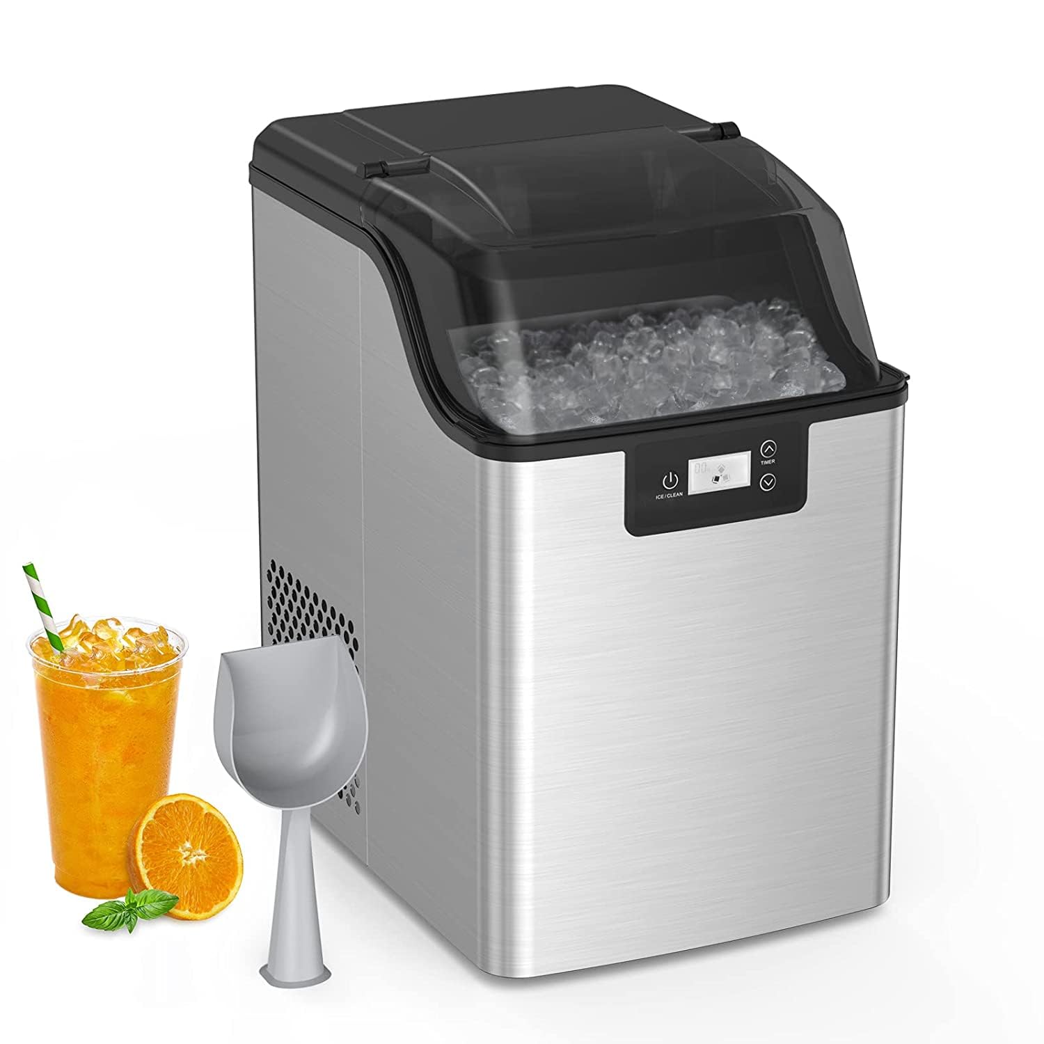 GAOMON Ice Maker Countertop with Soft Chewable Pellet Ice, 10,000pcs/ 44 Lbs/Day Nugget Ice Maker, Stainless Steel Ice Machine with Self-Cleaning, 24H Timer, Ice Basket & Ice Scoop for Home RV Office | Fridge.com