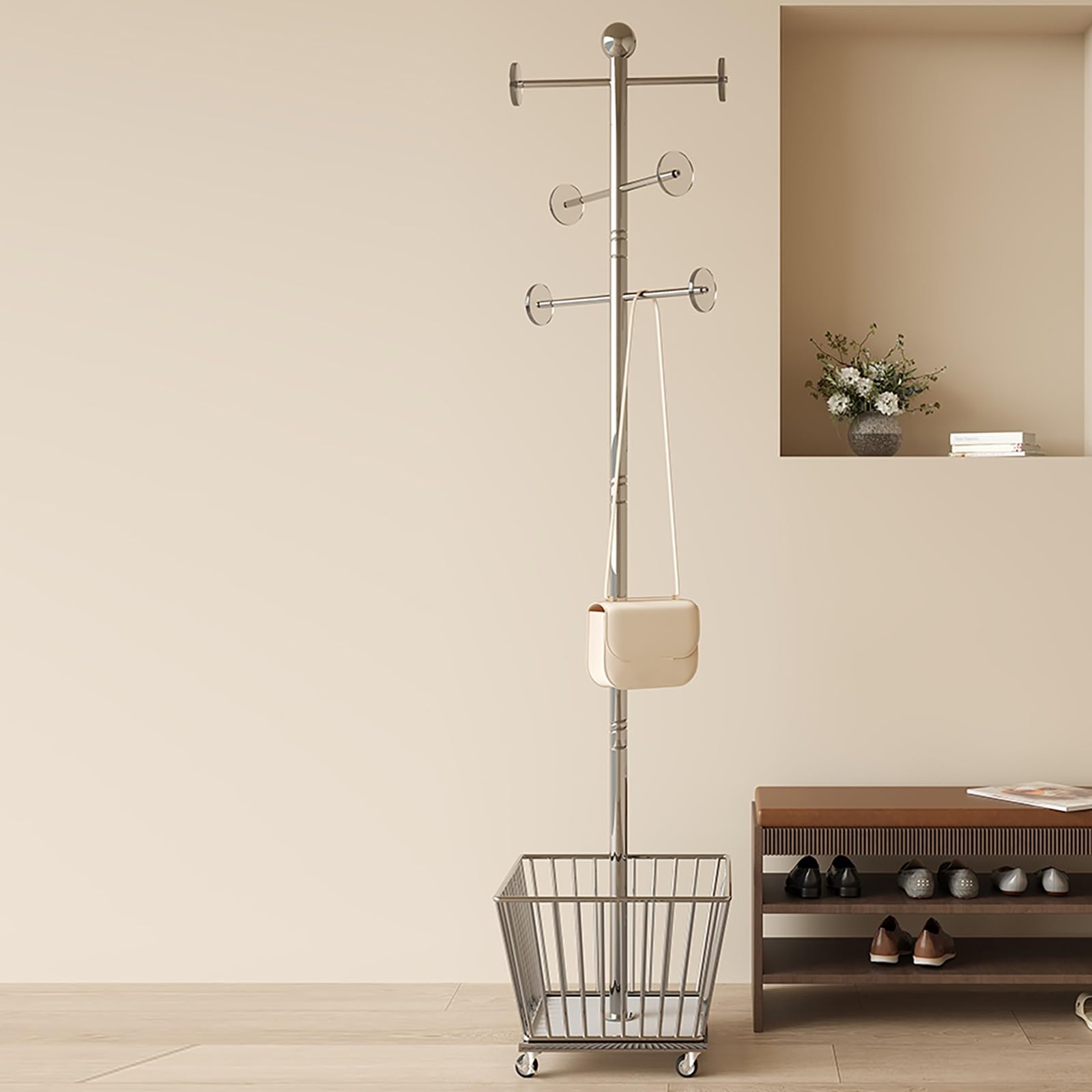 Rail de rangement de vêtements suspendus pour optimiser le dressing