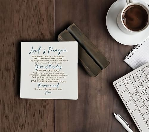 Miniatura 5 de Placa de madera de oración del Señor regalo de nuestro padre que arte en el cielo santificado sé tu nombre Thy Kingdom Come placa con soporte de