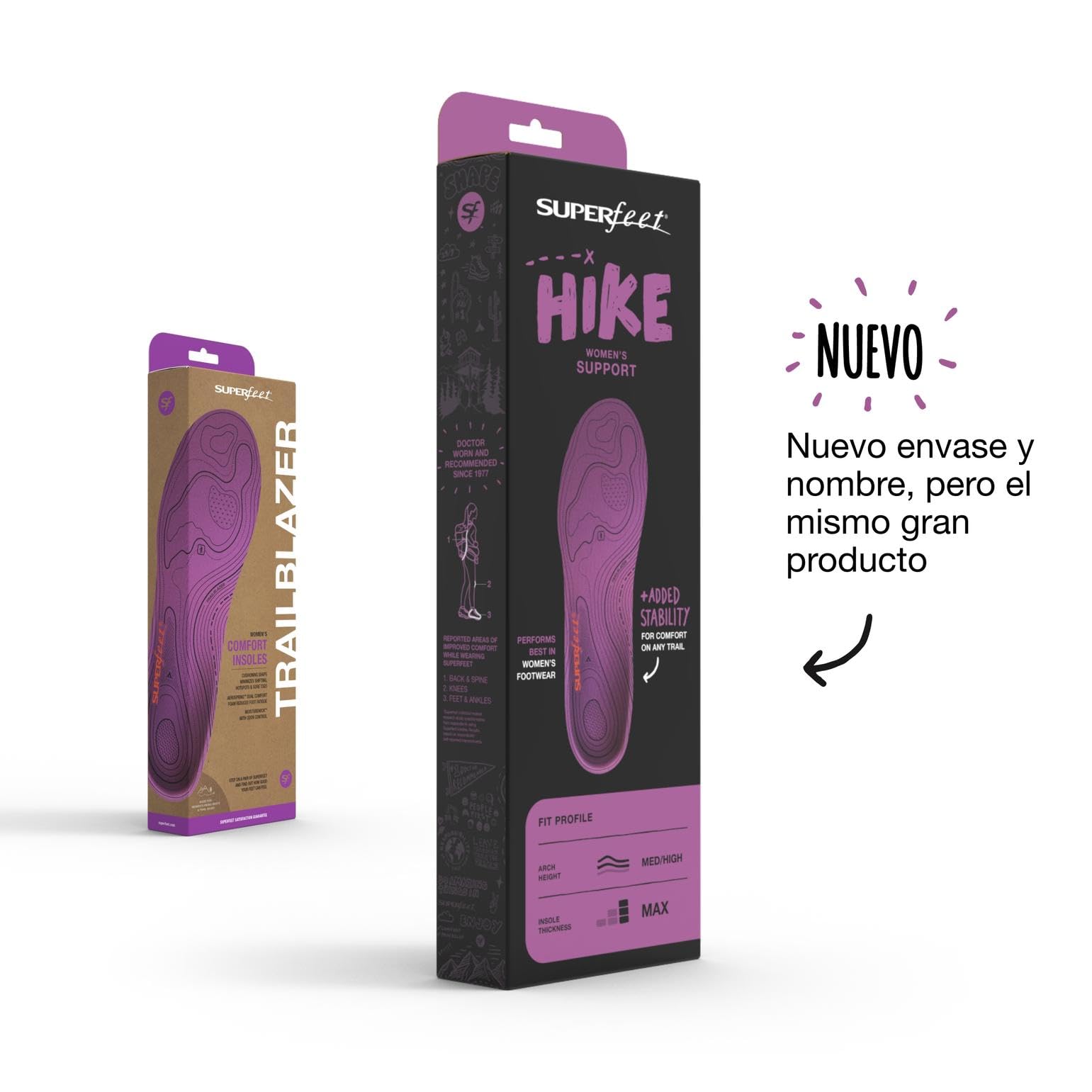 Superfeet Hike Plantillas Ortopédicas Recortables para Botas de Montaña, EU 42 – 44
