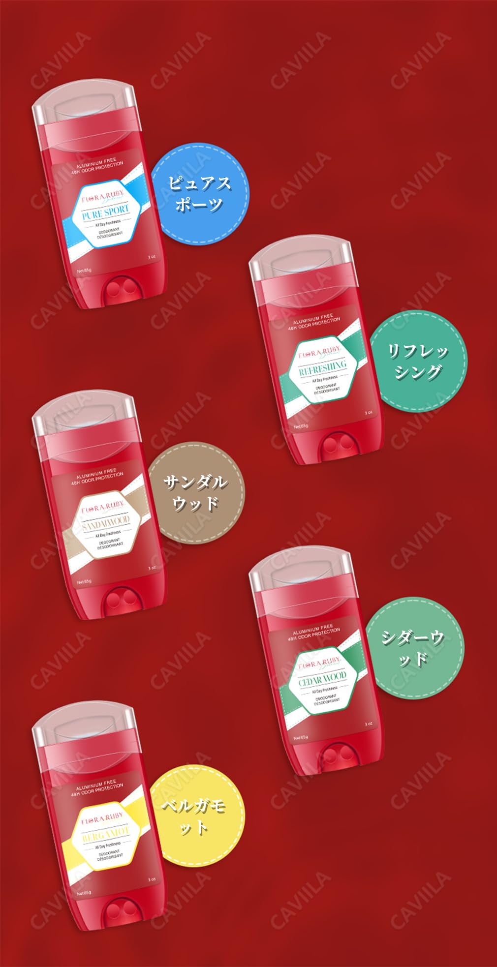 Amazon.co.jp: Flora Ruby デオドラントスティック 長時間持続 制汗剤