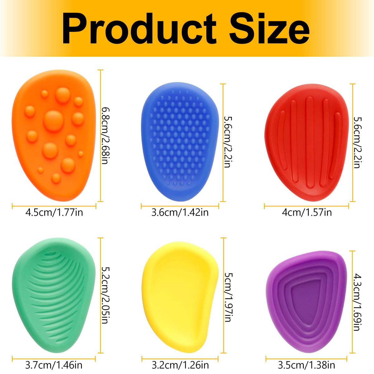 Lotsdonxia 6 Pcs Sensory Fidget Stone Pack with Storage Box - Image 2