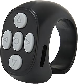 جهاز تحكم عن بعد بحلقة الإصبع، جهاز تحكم عن بعد مطور لتقليب الصفحات مع غالق لاسلكي عن بعد وزر سيلفي وحلقة تمرير الفيديو لنظام اندرويد 8.0 فما فوق