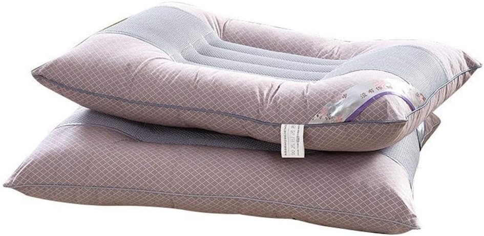 Cassia Cervical Pillow Single Pillow Home Care Cervical Pillow Student Dormitory Pillow Core Low Pillow Anti-allergic Dust Pack Of 2(62x42cm)