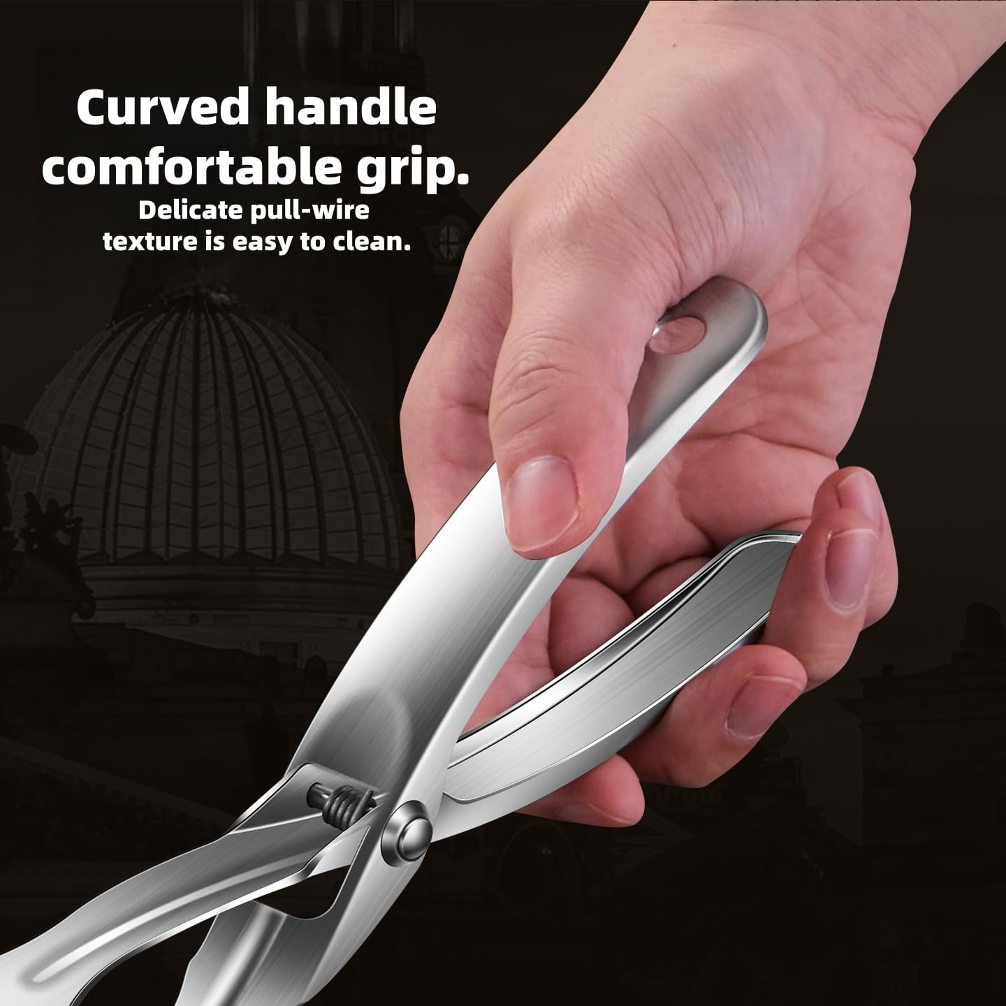 Kitchen Metal Tongs, 304 Stainless Steel Scissor Tongs