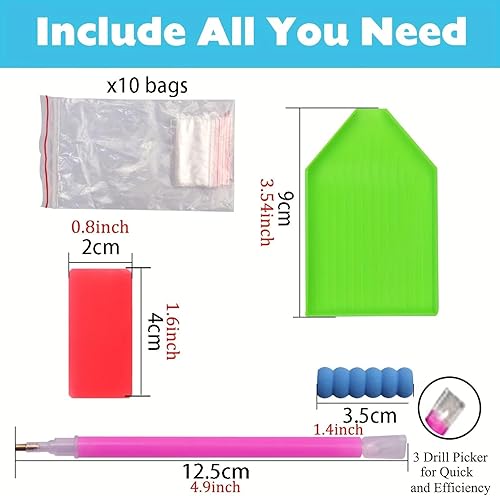 Miniatura 6 de Juego de pintura de diamante DIY, juego de arte de diamantes 5D, juego de pintura de diamante para principiantes para adultos y niños, juego de