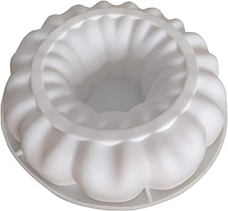 nieprzywierające silikonowe formy do babeczek karbowana okrągła forma do ciasta briszka forma do pieczenia ciasto chleb ciasto silikonowa forma forma do pieczenia okrągła do pieczenia funta ciasto chleb bez BPA wielokrotnego użytku forma do ciasta (biała)