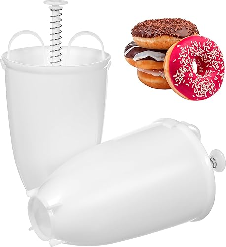 BESTonZON 2 piezas de mini donutas, fabricante manual de donas a una mano, dispensador manual de donas de plástico para hacer donas, máquina manual