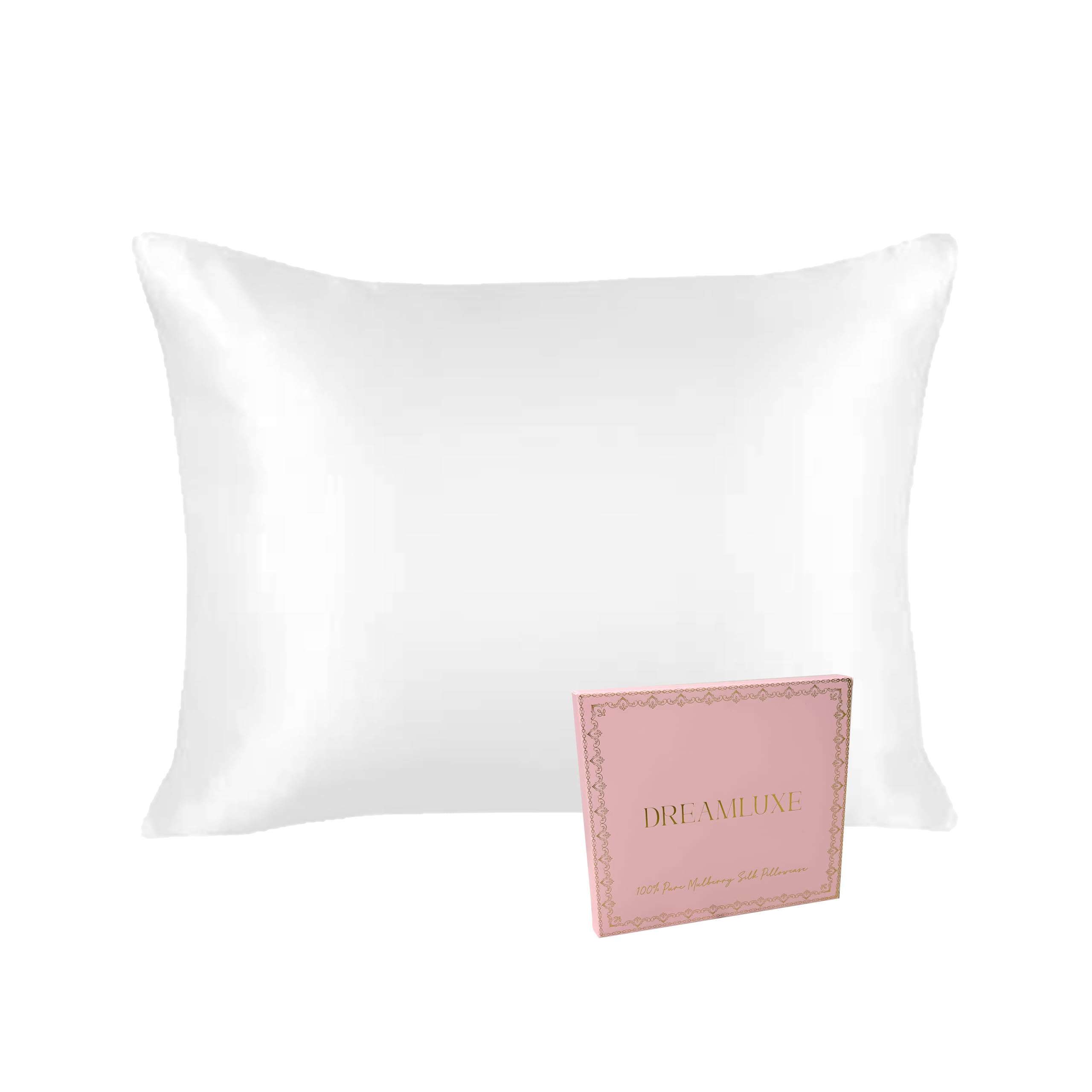 LULLIXE100% Pure Mulberry Silk Pillowcase Premium Grade 6A For Hair and Skin Smooth and Breathable - Standard Size (75x50 cm) (Ivory)