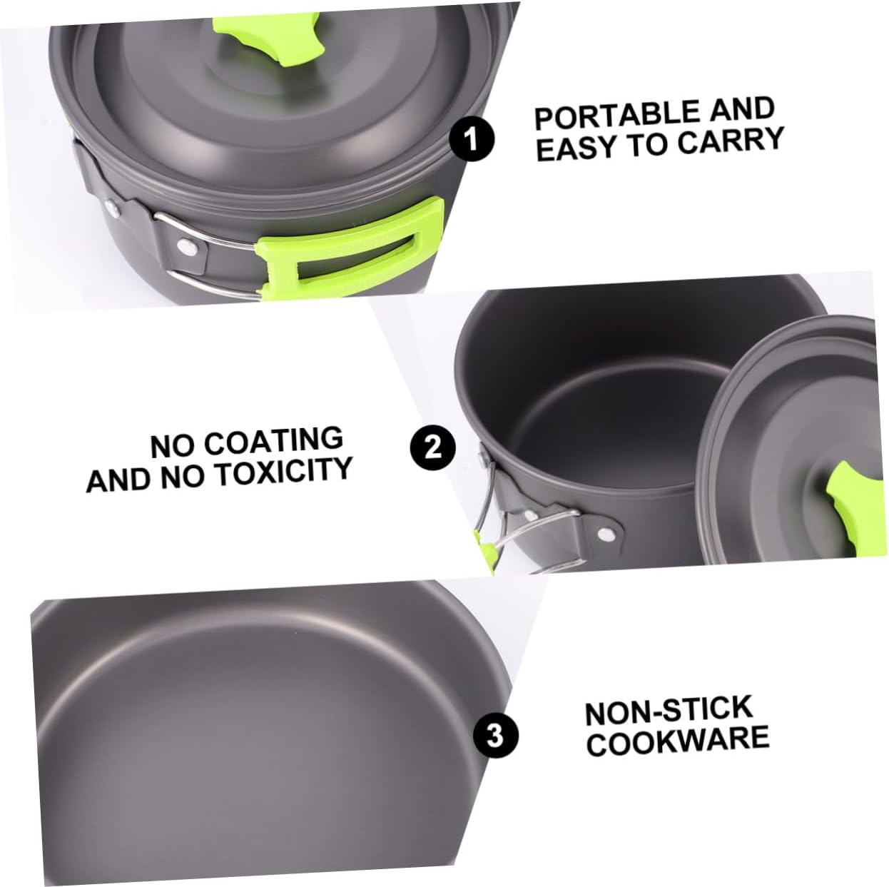 BESPORTBLE Cookware Kit for 1-2 Compact Camping Utensils Set Portable Outdoor Kitchen Accessories for Camping Cooking