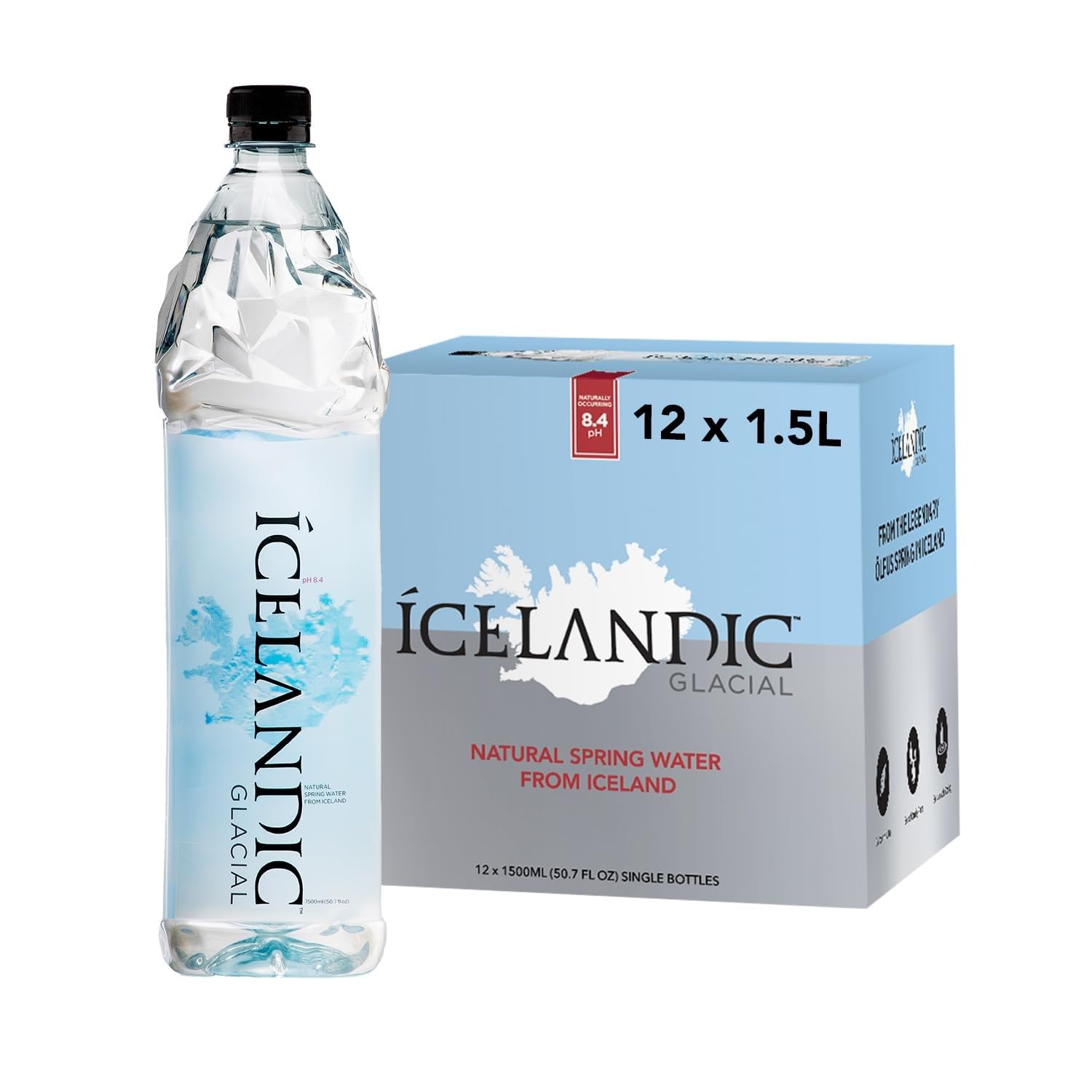 Icelandic Glacial Natural Spring Alkaline Water, 50.7 Fl Oz INCOMPLETE