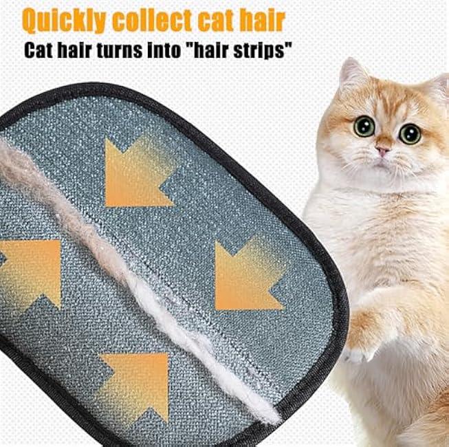 Pet Hair Removal Glove, Electrostatic Gloves Pet Hair, Reusable Electrostatic Pet Cat Dog Hair Remover Grooming Glove, 1/2 Pcs Static Pet Hair Removal Gloves for Couch, Furniture, Carpet, Curtain (1)-zv8rFw5T