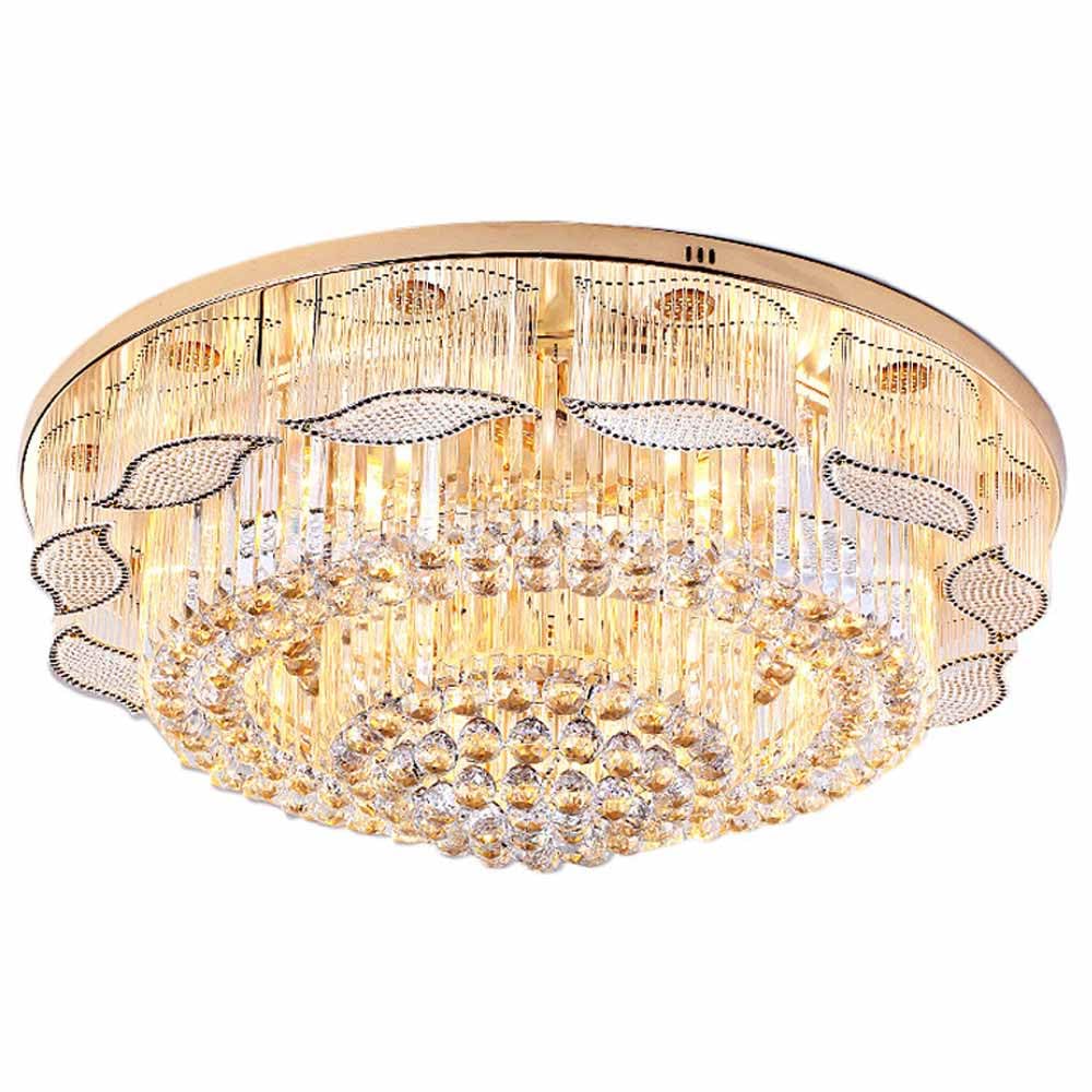 Trividha Light 60Cm Crystal Chandelier Modern Round Ceiling Dimmable Led Chandelier Flush Mount Ceiling Fixtures Indoor Decor Ing With Remote For Dining Living Room Bedroom Hallway