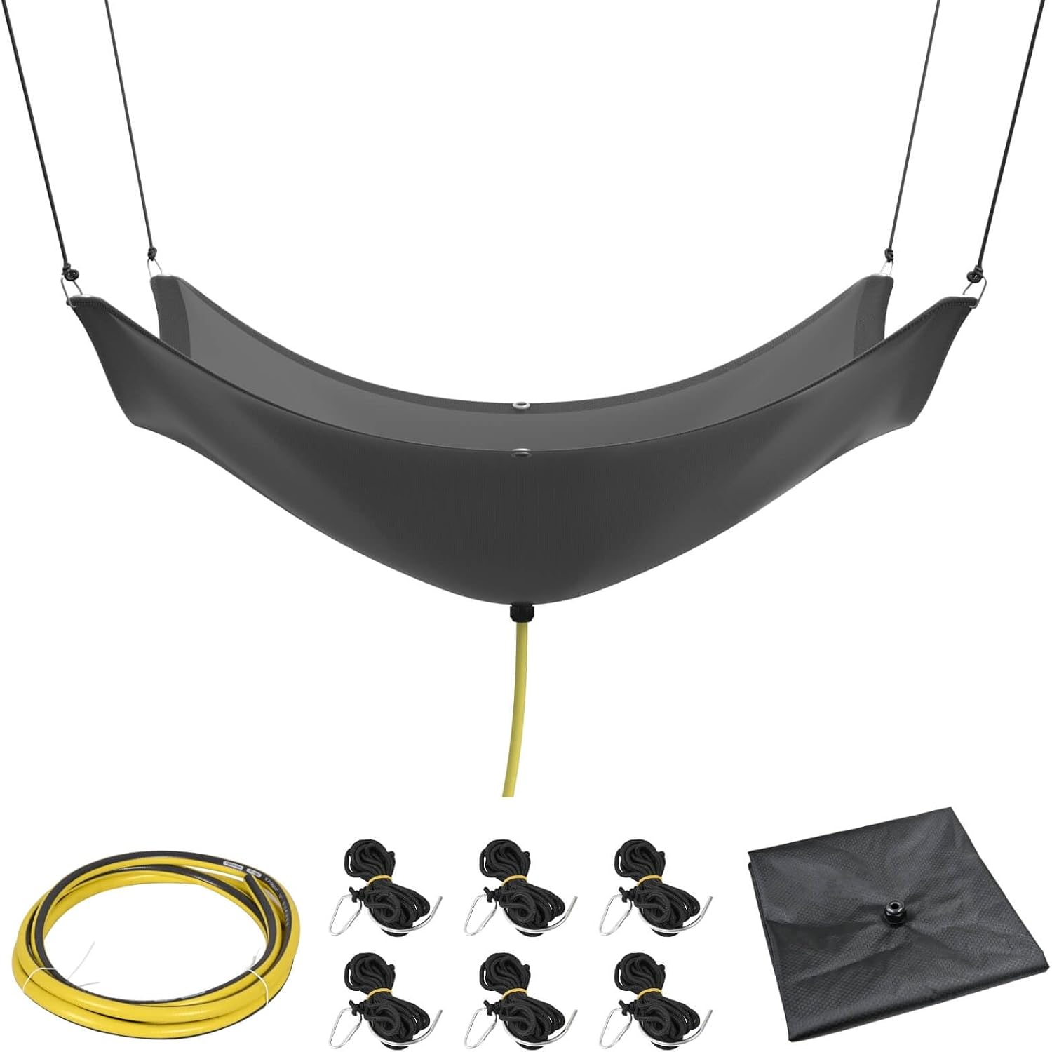Ceiling Leak Diverter Tarp 5' x 5' with Drain Hose, Heavy Duty Waterproof Water Collection Tarp, PVC-Coated 420D Oxford Fabric for Roof Drips, Ceiling Water Damage Protection & Emergency Diversion