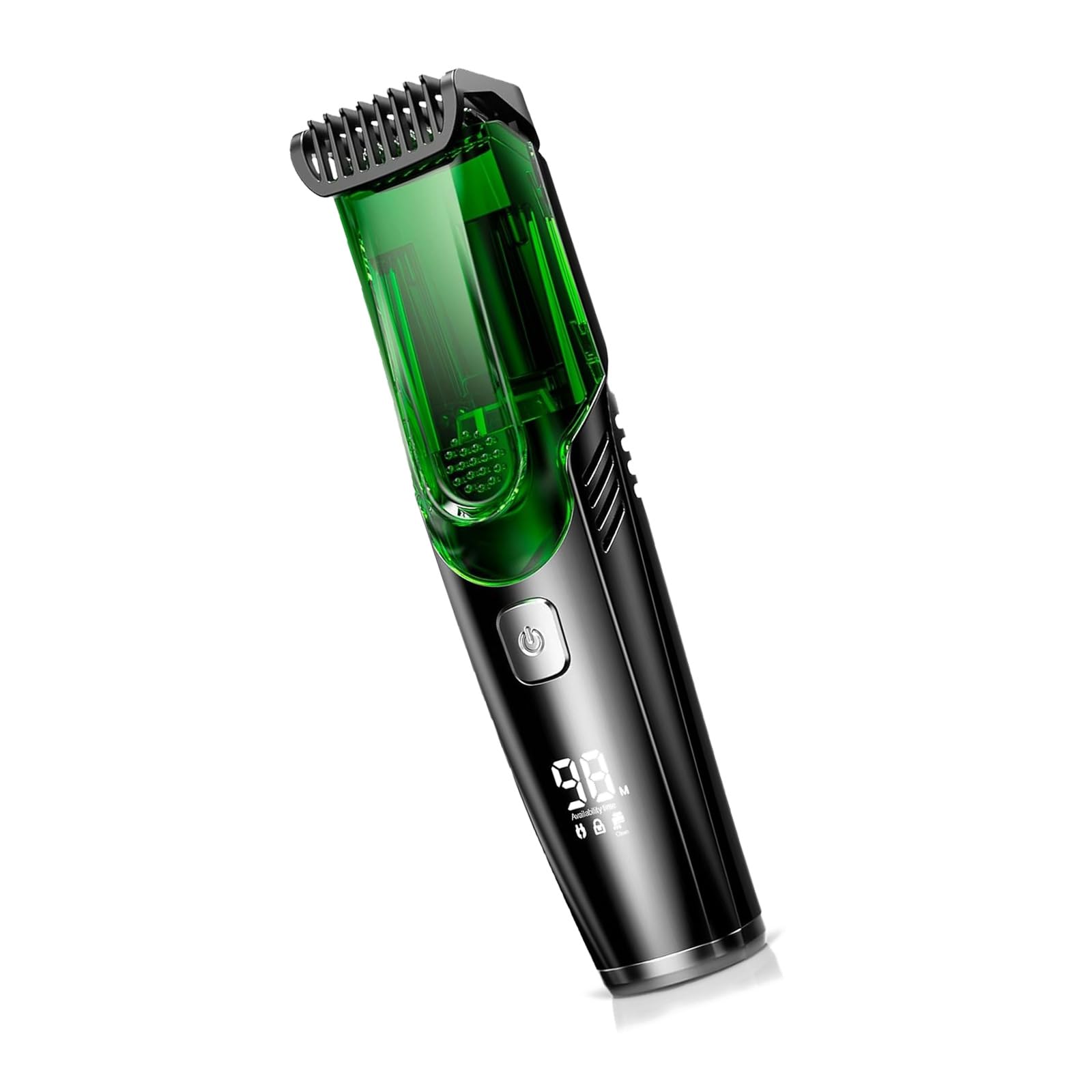 Vacuum Beard Trimmer for Men Cordless, Professional Beard and Mustache Trimmer Rechargeable, 20 Precision Lengths 1-20mm Dial, IPX6 Waterproof Wet Dry Electric Hair Trimmer Grooming Kit, USB-C.