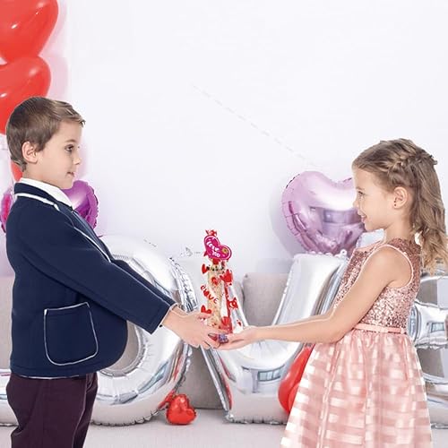 Miniatura 2 de Regalos para el día de San Valentín para el aula de niños, 224 piezas de papelería para el día de San Valentín con lápices, borradores, reglas,