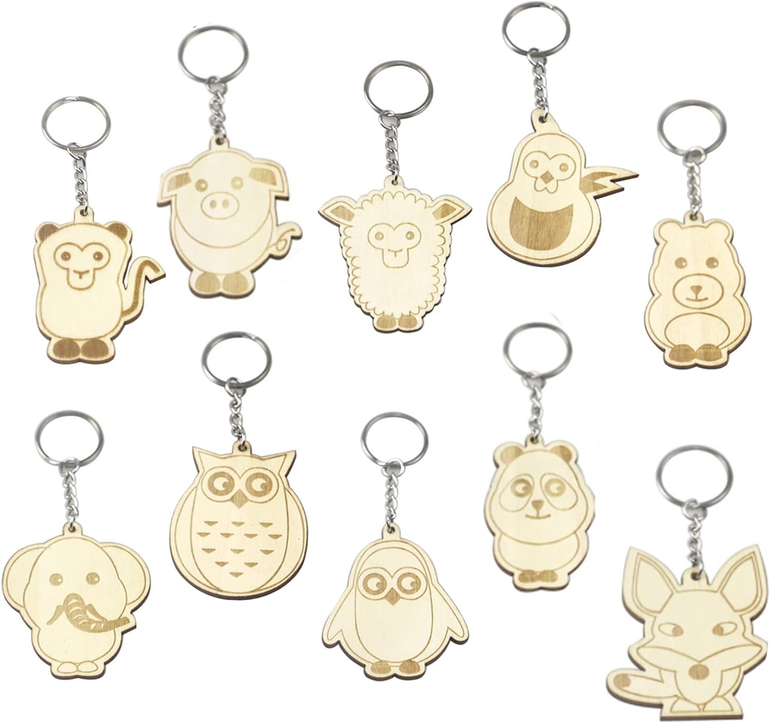 Rodajas Madera,Binblin 20PCS Llaveros Madera para Manualidades, Albumes De Recortes, Adornos, Proyectos Personalizados Key Rings, Family Calendar, Christmas Ornanments