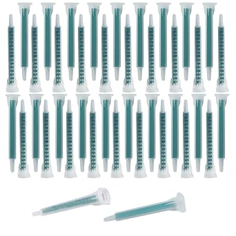 40pieces Epoxy Mixing Nozzle Static Mixing Nozzle Adhesive Cartridges Tip for 50ml/1.7oz 11/12ratio 16 Element