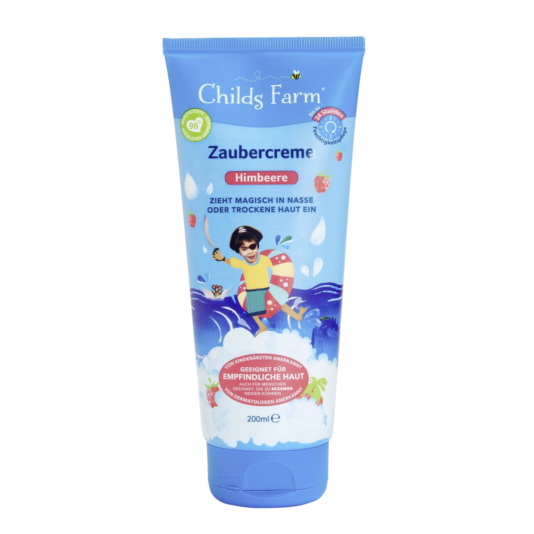 Childs Farm Zaubercreme 200 ml | Himbeere | Für empfindliche oder trockene Haut | 24-Stunden-Feuchtigkeitsversorgung