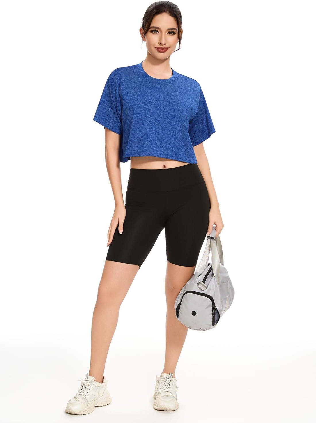 Cosy Pyro 5-Pack Women's Dry Fit Crop T-Shirts Short Sleeve Solid Cropped Athletic Top Crew Neck Casual Workout Yoga Tees - Image 6