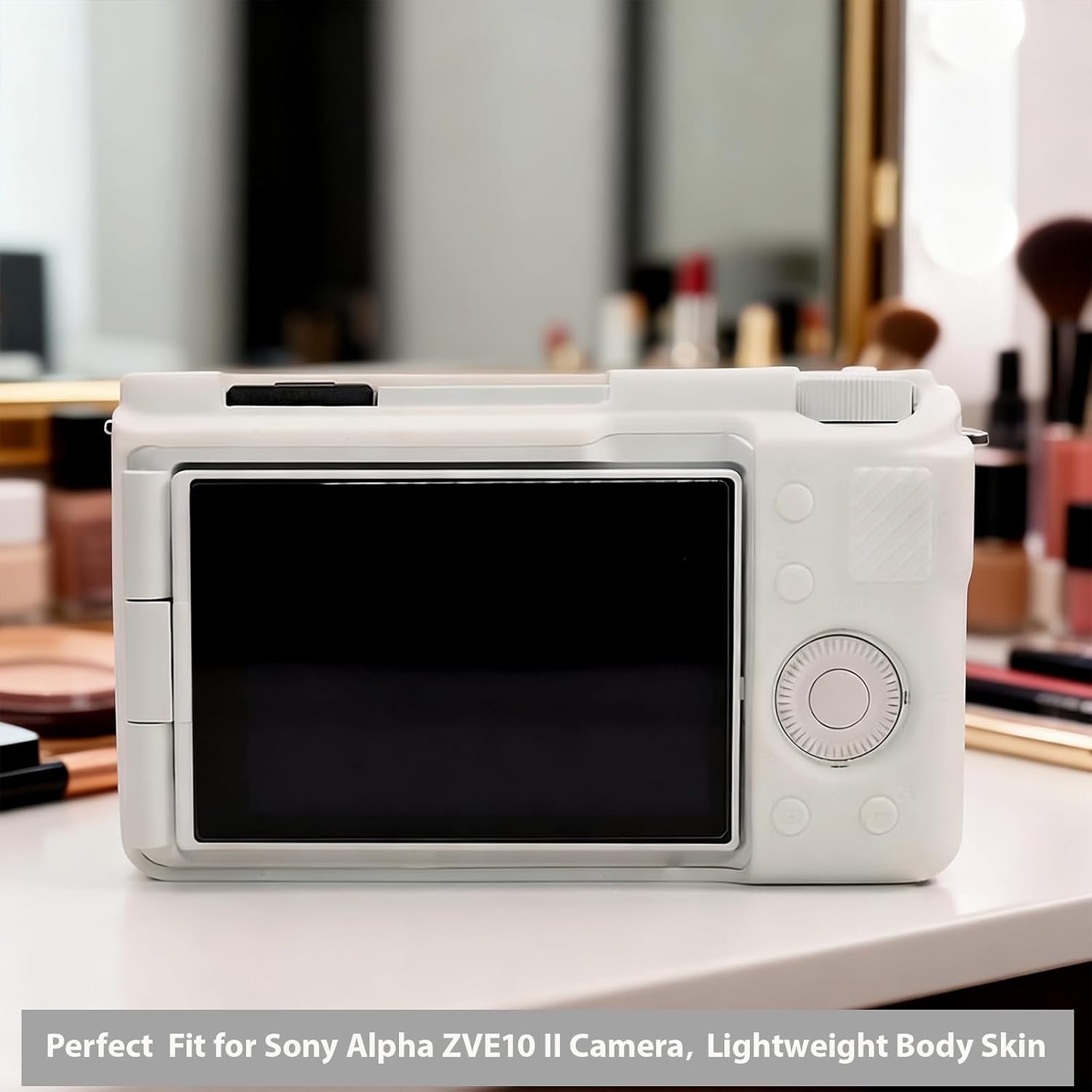 Case for Sony Alpha ZVE10 II Camera Accessories, ZV-E10 II Soft Silicone Protective Case with Screen Protector, Sleeve, Lightweight, Anti-Scratch for Sony ZV E10 II Cover (White) image 2