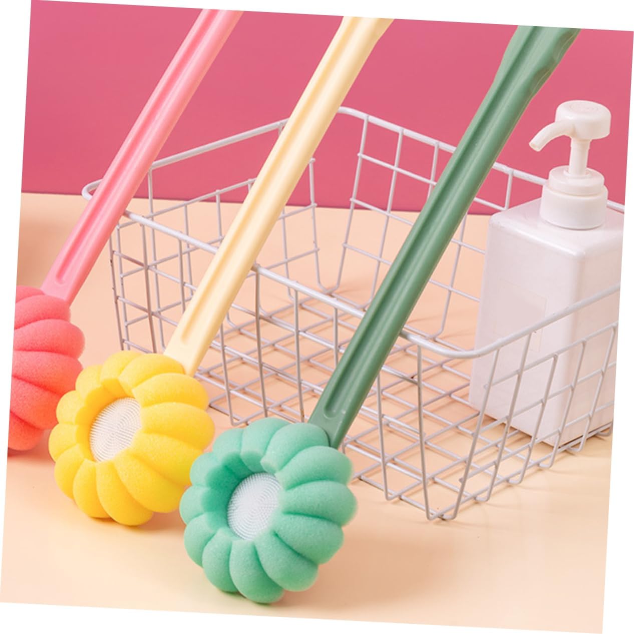 2pcs Bath Brush Body Scrubber Exfoliator Back Scrubber Long Handle Shower Brush