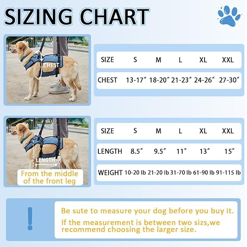 Coodeo FRXB-JS-1029-142 Dog Lift Harness, Support & Recovery Sling, Pet Rehabilitation Lifts Vest Adjustable Breathable Straps thumb #5