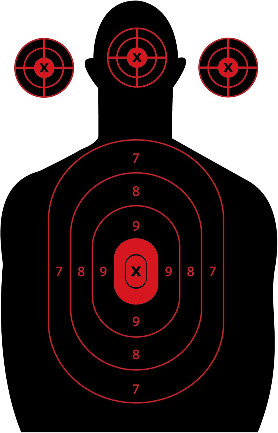 Paper Shooting Targets, 50 Yard Police Target, Silhouette Targets- for Firearms, Guns, Rifles, Pistol, BB Guns, Airsoft, Pellet Gun, Air Rifle