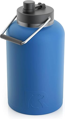 RTIC Jarra de un galón con asa, botella de agua aislada al vacío, de acero inoxidable, aislamiento de doble pared, frasco para bebidas frías y